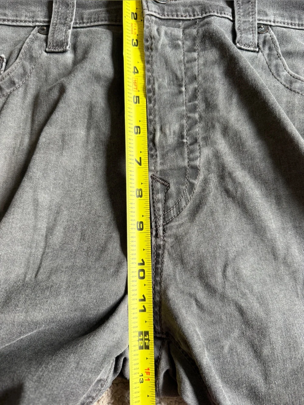 True Religion Dean Tapered Men's Gray Button Fly Jeans- Size 36